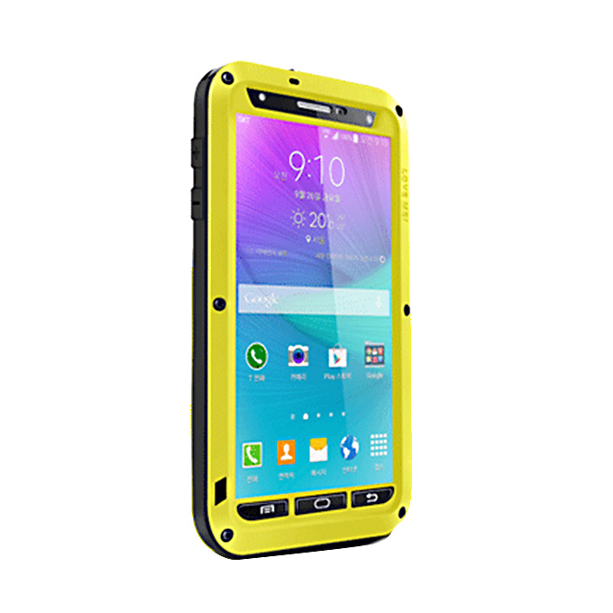 

Lovemei Aluminum Powerful Shockproof Gorilla Glass Metal Case Protective Cover for Galaxy Note4 N9100 - Yellow