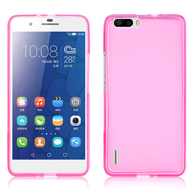 

MOSKII Pudding Series Protective Back Case Soft Silicone Cover for HUAWEI Honor 6 Plus- Pink