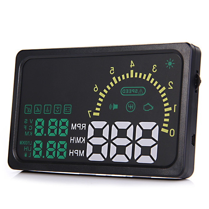 

I5 6inch LED OBDII HUD Head Up Display Over Speed Warning Tire Indicator