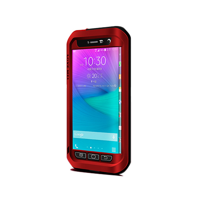 

Lovemei Aluminum Powerful Shockproof Gorilla Glass Metal Case Protective Cover For GALAXY Note Edge - Red
