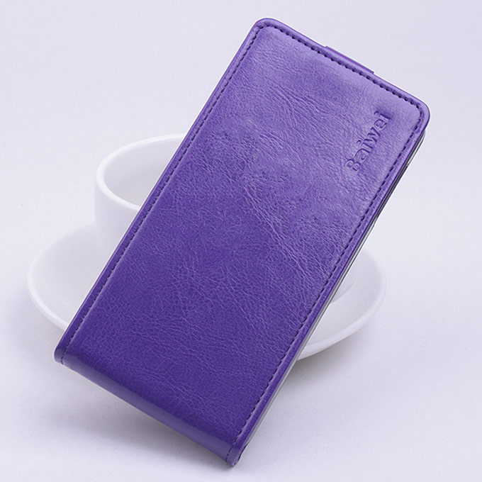 

Protective Hard Cover Up&Down Flip Stand Leather Case for OUKITEL Original Pure O902 Smartphone - Purple