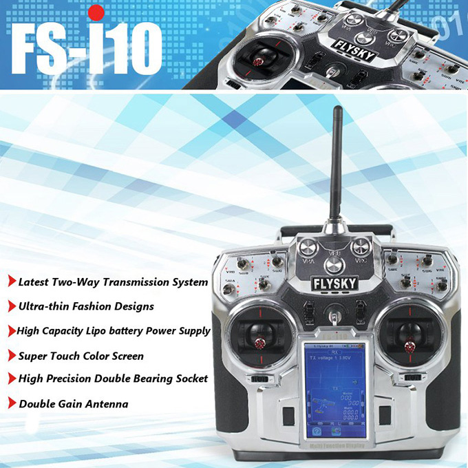 

Flysky FS-i10 10CH 2.4GHz AFHDS 2 LCD Transmitter with Receiver