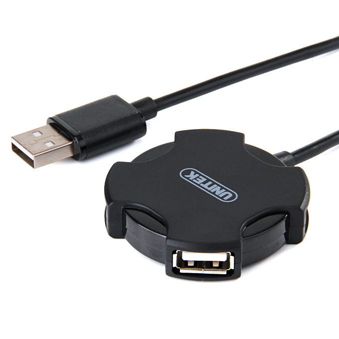 

UNITEK Y-2178ABK USB2.0 4 Ports USB HUB with Special UFO Design - Black