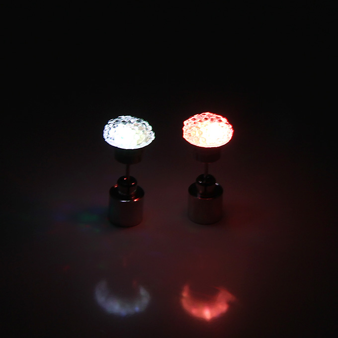 

LED Luminous White Diamond Round Earrings - Multicolor