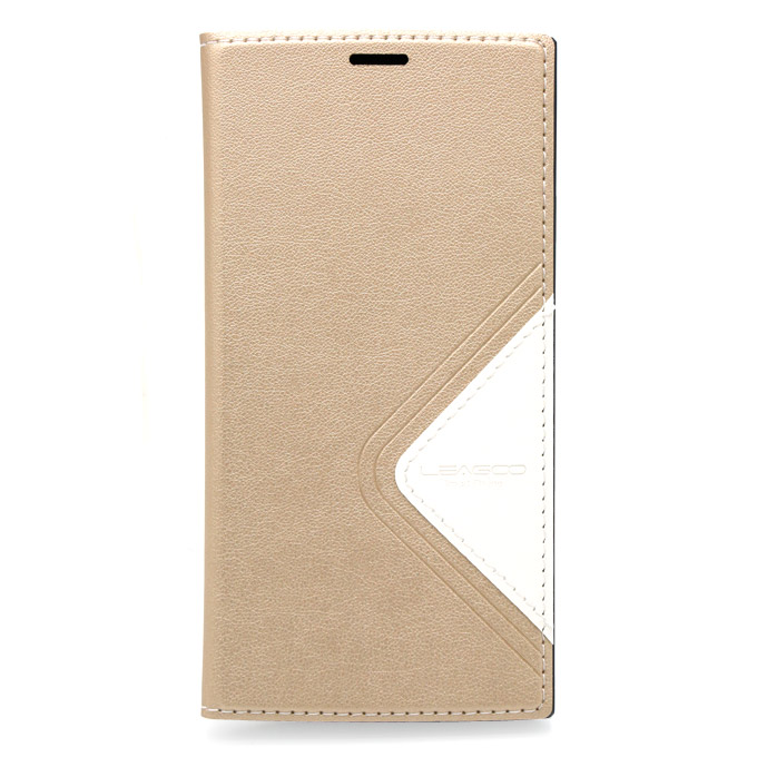 

Original Flip Cover Protective Case with Back Shell for LEAGOO ALFA 5 Smartphone - Gold
