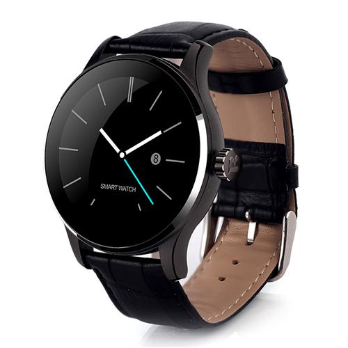 

Makibes K88H Smart Bluetooth Watch Heart Rate Monitor Smartwatch MTK2502 Siri Function Gesture Control For iOS Andriod (Leather Band) - Black