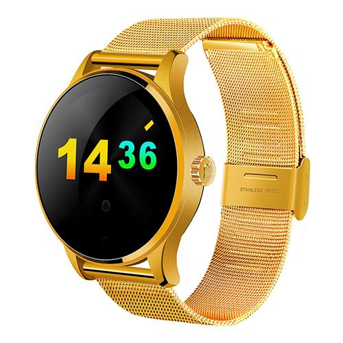 

Asia) Makibes K88H Bluetooth 4.0 Smartwatch MTK2502 Heart Rate Monitor Siri Function Gesture Control For iOS Andriod (Stainless Steel Band) - Gold