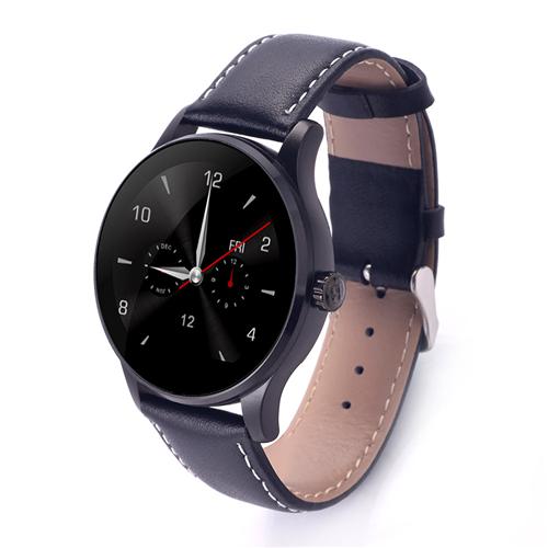 

Asia) Makibes K88H BT4.0 Smartwatch MTK2502C Heart Rate Monitor Siri Function Gesture Control with Leather Band For iOS Andriod (Lovers Version) - Black