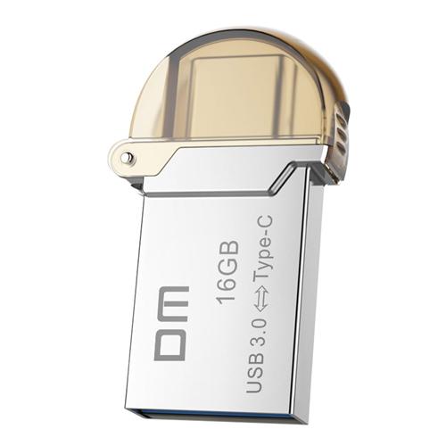 

DM PD019 16GB Metal U Disk with USB 3.0 & Micro USB OTG Type-C 3.1 Dual Interfaces Flash Drive - Silver