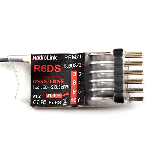 

Radiolink R6DS 2.4G 6CH PPM PWM SBUS Output Receiver Compatible with AT9 AT10 Transmitter