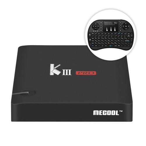 

Bundle MECOOL KIII PRO DVB-T2/S2/C YouTube 4K TV BOX + Rii i8+ 2.4G Wireless Israel Hebrew Language Keyboard Black