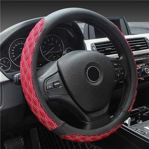 

RUNBA Ice Silk Steering Wheel Cover Sets - Black + Red