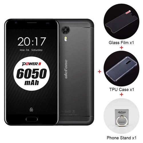 

Ulefone Power 2 5.5 Inch FHD Screen 4GB RAM 64GB ROM 13MP Cam MT6750T Octa Core 4G LTE Android 7.0 Smartphone Touch ID 6050mah Big Battery VoLTE - Black
