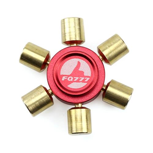 

FQ777 Brass Hexagonal Fidget Hand Spinner Fingers Gyro Reduce Stress Focus Attention - Red and Gold