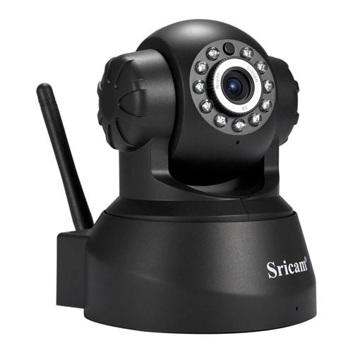 

Sricam SP012 WiFi 720P IP Camera Built-in IR-cut Onvif 128GB Micro SD Card Night Vision Indoor 11pcs IR Illumination LEDs P2P PT CMOS Sensor -Black