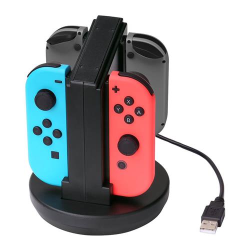 

4 Controllers Charging Dock Desktop Charger for Nintendo Switch Joy-Con - Black