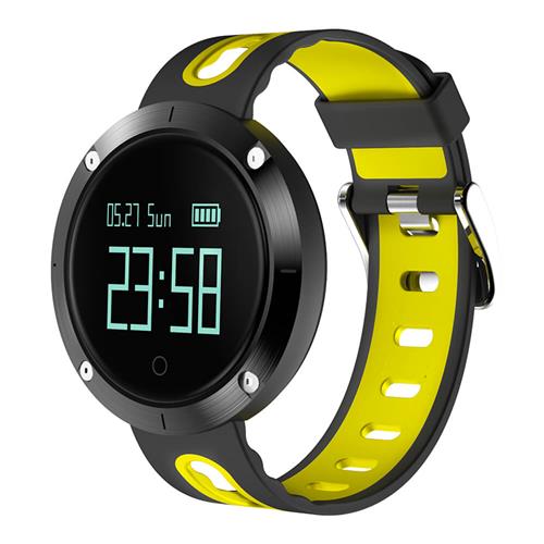 

Makibes DM58 Smart Watch Bluetooth Heart Rate Blood Pressure Monitor Health Tracker IP68 Water Resistant Compatible with iOS Android - Yellow