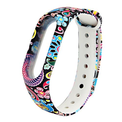 

Replacement Silicon Bracelet Strap Band With Pattern For Xiaomi miband 2 - Flower