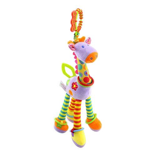 

Soft Giraffe Animal Handbells Rattles Handle Toys Baby Toy - Violet