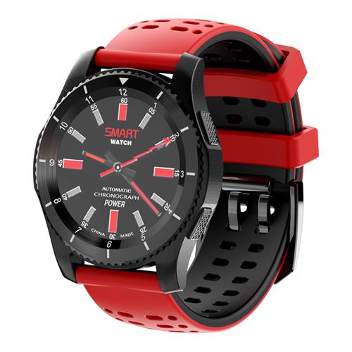 

No.1 GS8 Smartwatch Phone MTK2502 Bluetooth 4.0 SIM Card Call Message Reminder Heart Rate Monitor Compatible with Android iOS - Black + Red
