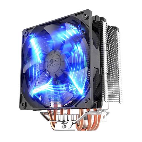 

PCCOOLER Donghai X5 Mute Bionic Design CPU Cooler Fan Temperature Controller with LED Blue Lights/Heat Pipes - Silver