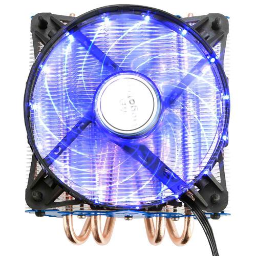 

Segotep T4 CPU Cooling Fan Temperature Controller Colorful LED Light Version Durable Low Noise Horizontal Compression CPU Cooler - Blue