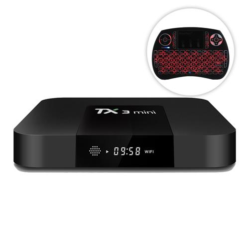 

Bundle TANIX TX3 MINI Android 7.1 KODI 17.3 Amlogic S905W 4K TV Box 2GB/16GB WIFI LAN HDMI CEC + iPazzPort 2.4GHz Wireless Keyboard