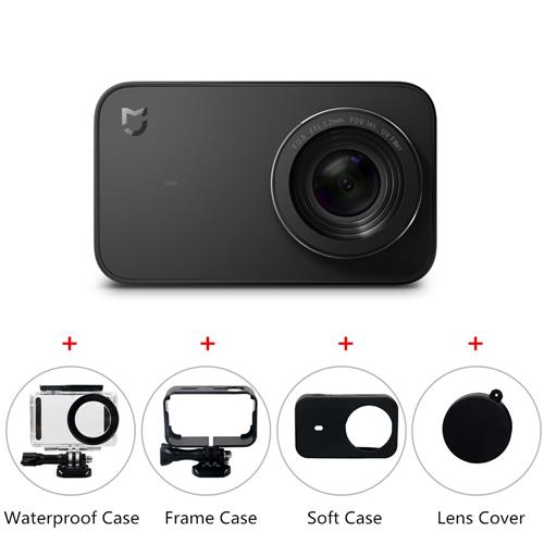 

Xiaomi Mijia 4K Ambarella A12S75 Sony IMX317 Action Camera International Version - Black + Waterproof Case + Protective Frame Housing Case + Protective Soft Rubber Case + Lens Cover