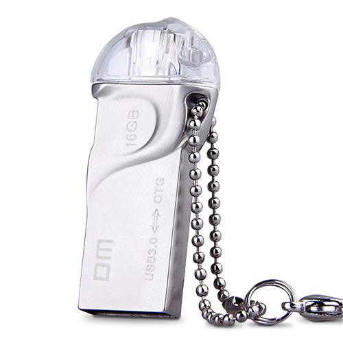 

DM PD017 OTG USB 3.0 16GB USB Flash Drive Smartphone Pen Drive Micro USB Portable Storage Memory Metal USB Stick -Silver
