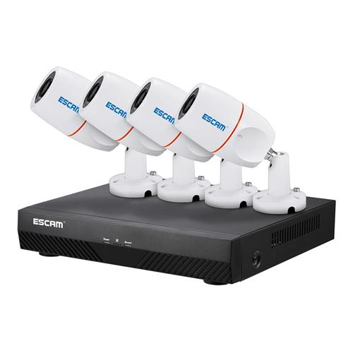

ESCAM PNK405 1080P IP Camera Kit POE NVR IP66 Waterproof Motion Detection IR-cut ONVIF Night Vision -White