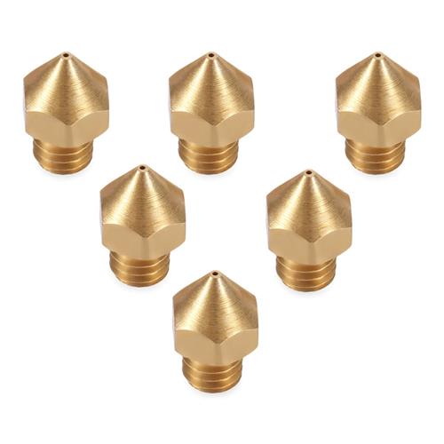 

6PCS Anet 3D Printer Part Extruder Brass Nozzle Head 0.4mm/0.3mm/0.2mm - Copper Color