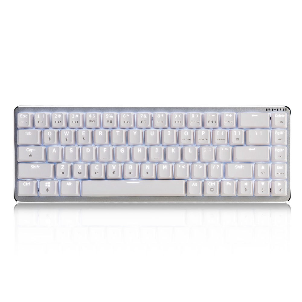 

Ajazz Zinc Wired Wireless Bluetooth Mechanical Keyboard Cherry Blue Switch Aluminum Plate 68 Keys - White Silver