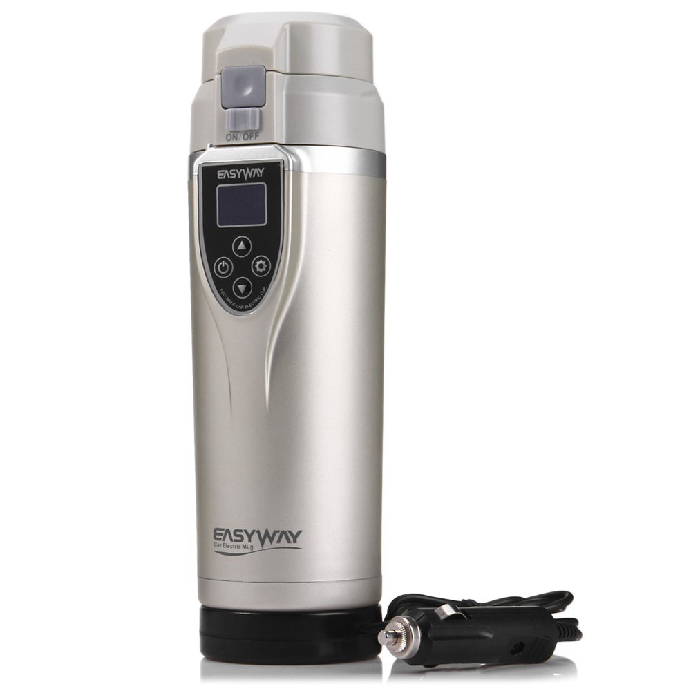 

HLM-051 Car Electric Heating Thermos 450ml 12-24V Adjustable Temperature With LCD Temperature Display - Silver