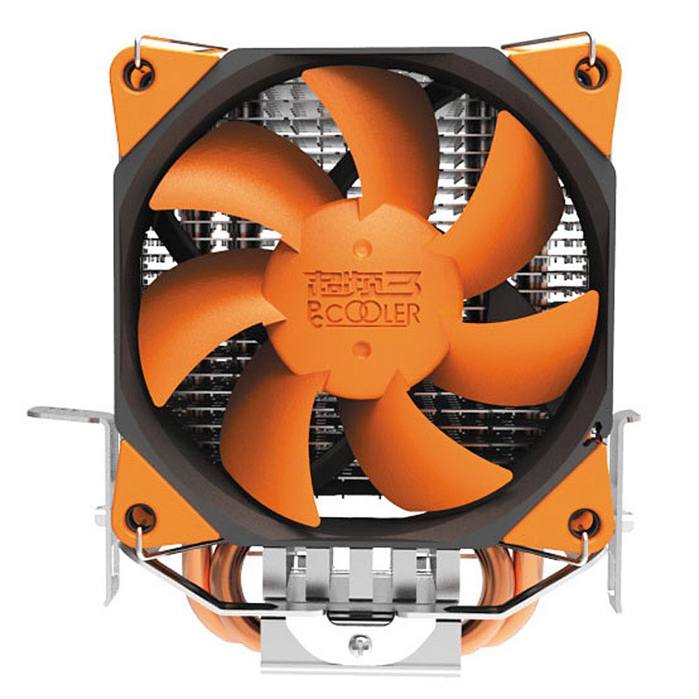 

Pccooler S88 CPU Cooler Fan With 2 Heat Pipes 4 Pin 8cm PWM Mute Fan Cooling Computer PC For AMD Intel - Yellow