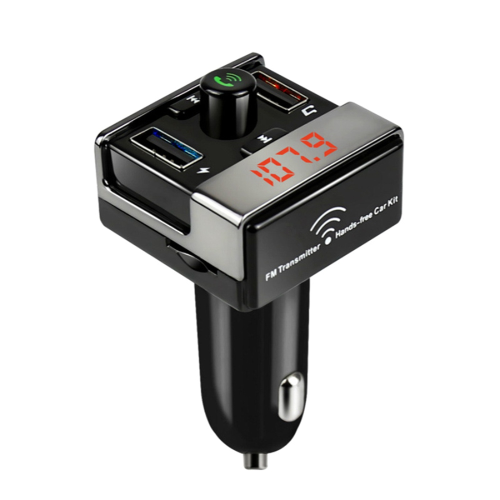

Chetaitai A7 Multi-functional Car Charger With Dual USB Ports Digital Hands-free Bluetooth FM Transmitter - Black