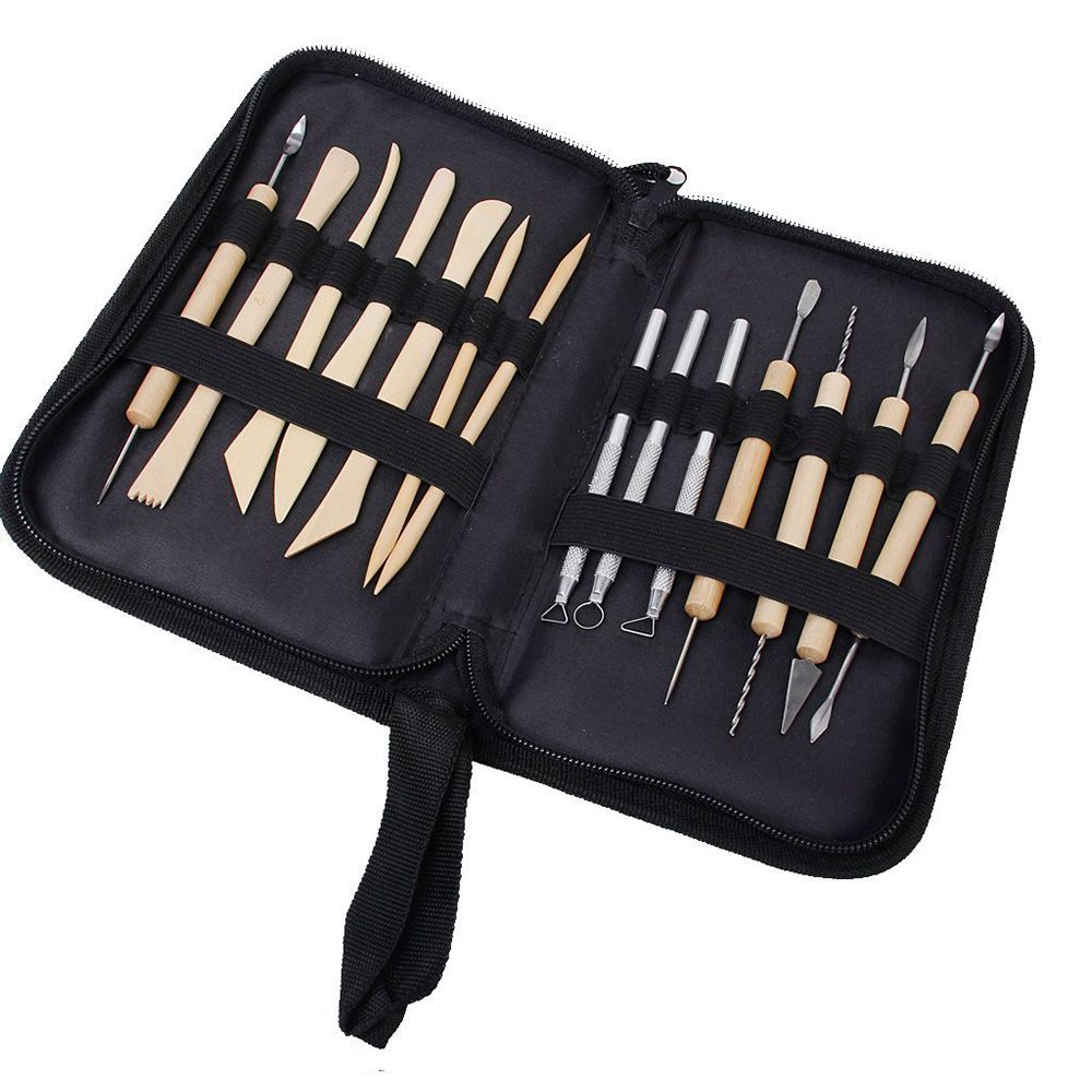 

H&B 14 IN 1 Carving Tools Kit for Sculpture DIY Clay Sculpture with Zippered Coat -Black