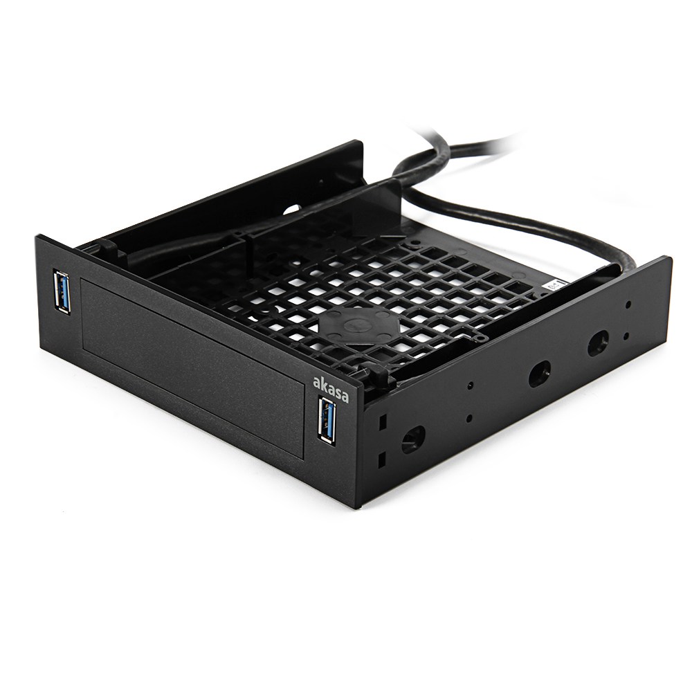 

Akasa AK-HAD-05U3 5.25" Mounting Tray with Two USB 3.0 Ports for 3.5" Device 3.5" HDD or 2.5" SSD/HDD - Black