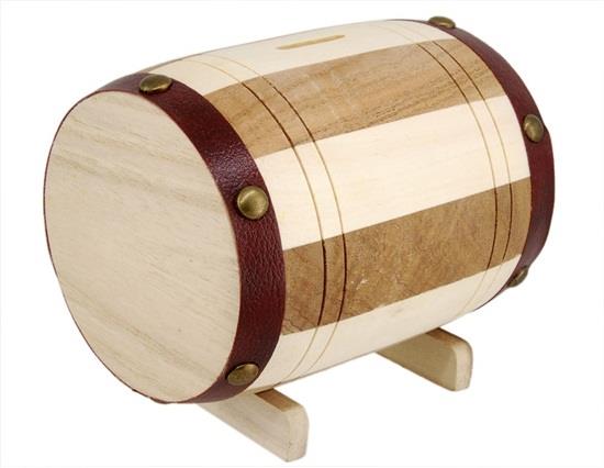 

Cute Drum Design Money Bank (Wood Color