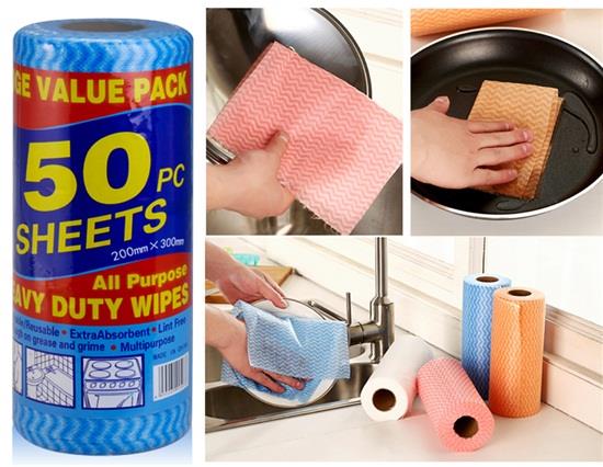 

30x20 cm Household Roll Cleaning Cloth Nonwoven Cleaning Wipe (Blue