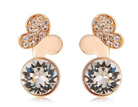 

Neoglory Crystal Earrings With Butterfly Design Rhinestone Decorated - Golden
