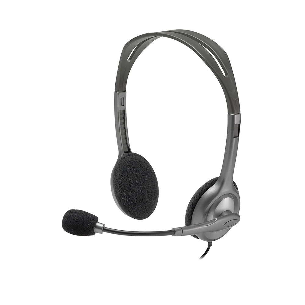 

Logitech H111 3.5 mm Analog Stereo Headset with Boom Microphone - Black