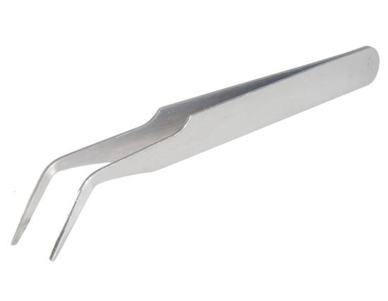 

Anti-magnetic Stainless Steel Cell Phone Repair Elbow Tweezers - Silver
