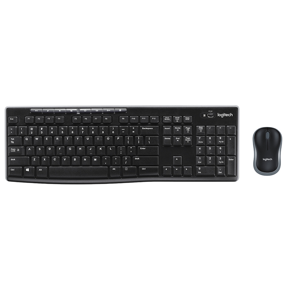 

Logitech MK270 Wireless Keyboard And Mouse Combo 2.4GHz Dropout-Free Connection Long Battery Life - Black
