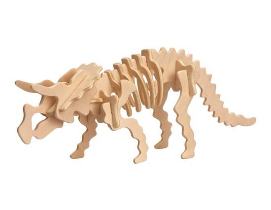 

D-11-1 DIY 3D Wooden Dinosaur Animal Puzzle Mini Triceratops Model Safe Friendly-environmental Simulation Intelligence T