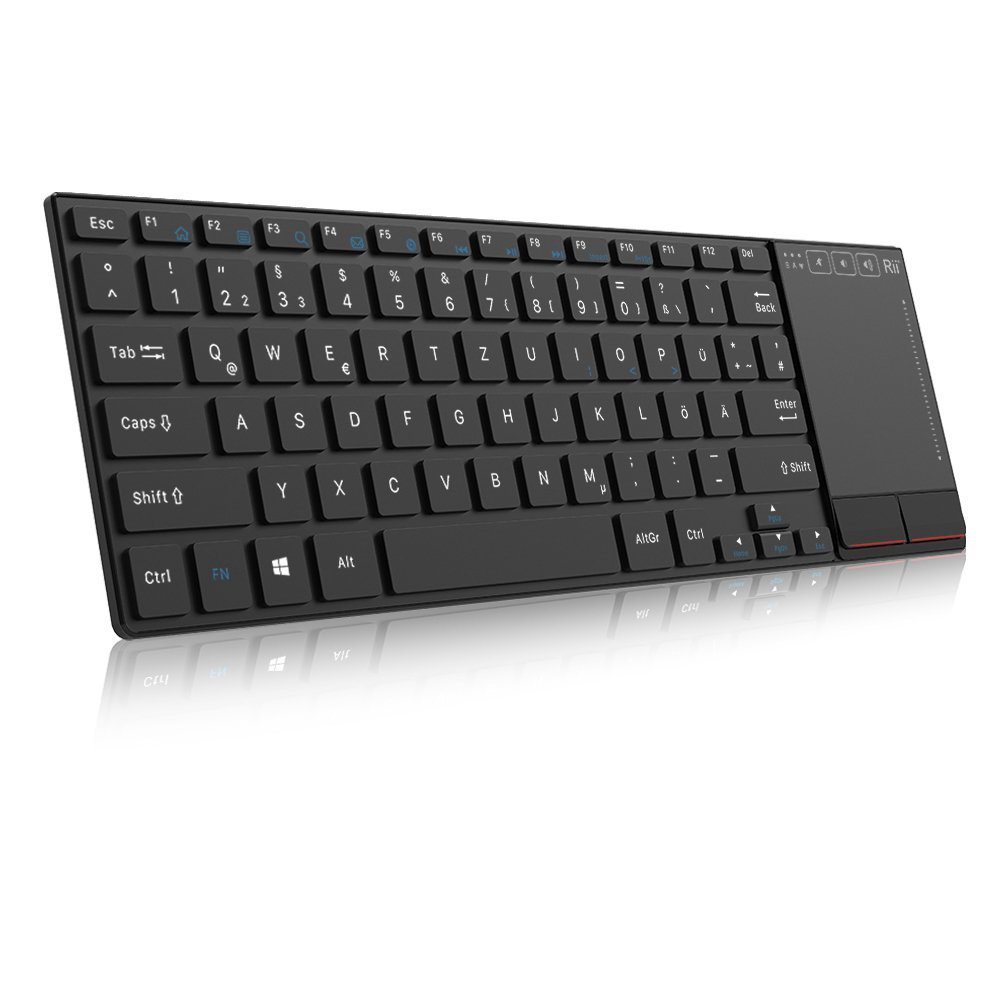 

Rii K22 2.4G Wireless German Keyboard With Large Touchpad For Ipad/Android Tablets/Laptop/PC/Googel Smart TV - Black