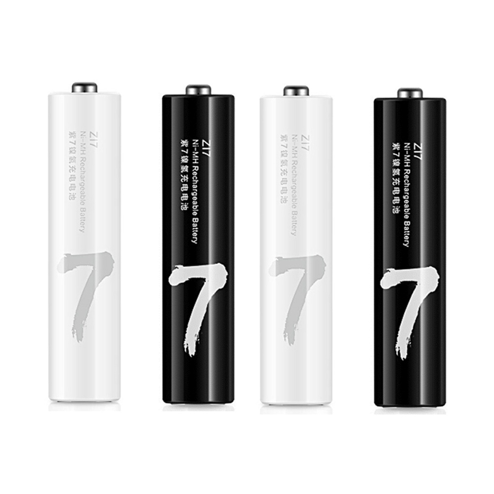 

4Pcs Xiaomi ZI7 AAA /No.7 1.2V 1800mAh NI-MH Rechargeable Battery - Black and White