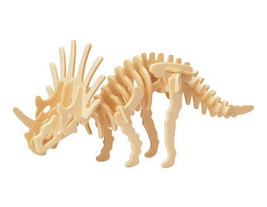 

D-12-1 DIY 3D Wooden Dinosaur Animal Puzzle Mini Styracosaurus Model Safe Friendly-environmental Simulation Intelligence Toys For Kids Children