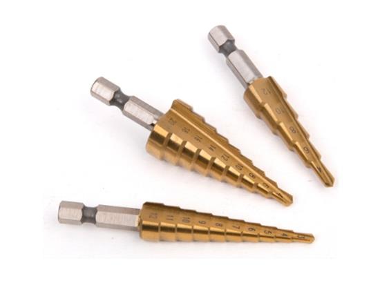 

3-12 4-12 4-20 Metric Hexagon Pagoda Metal Drill Bit Multi Tool Drilling Ladder Titanium-faced Power Tools Accessories - Gold