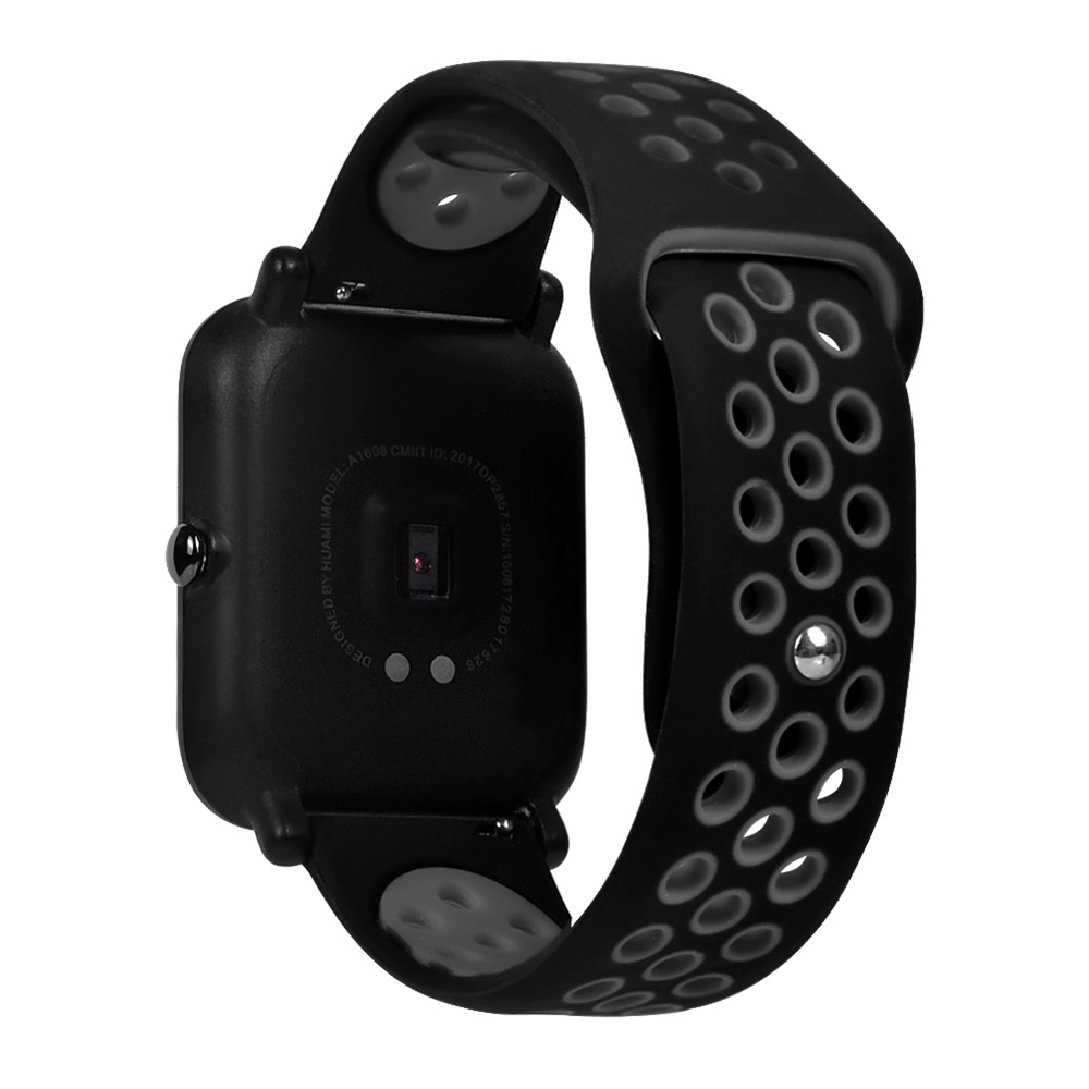 

Replacement Strap Silicon Watch Bracelet Band For Xiaomi HUAMI AMAZFIT Bip - Black+Gray