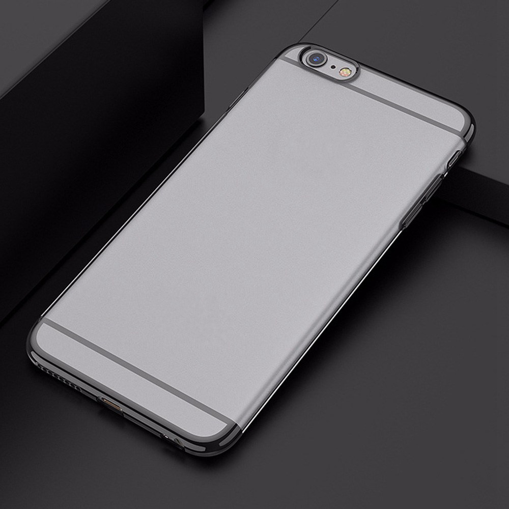

iPhone 6 Plus/6S Plus Plating Transparent Phone Case Protective Cover - Black